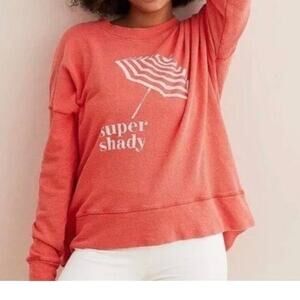 Aerie Super Shady Pullover Sweater Women's Small Coral Orange